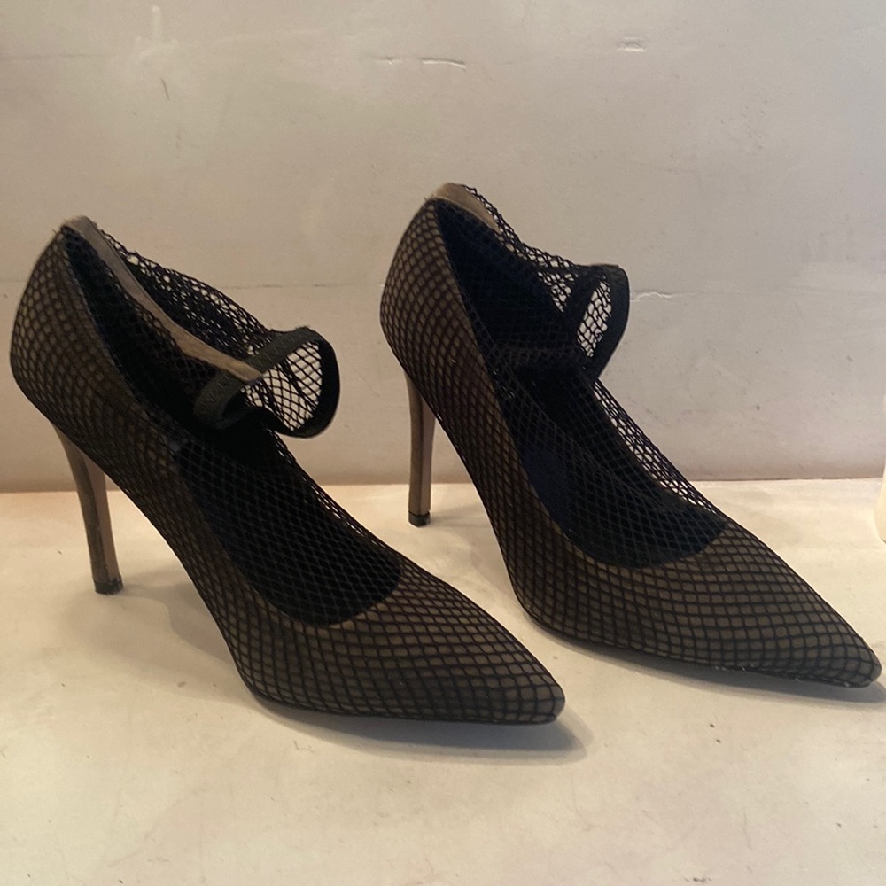 Her Style brown heels with mesh overlay bootie style size 7